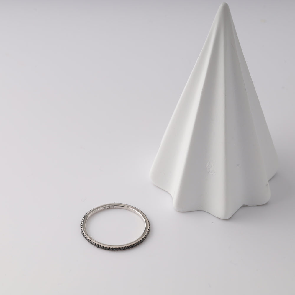 White gold ring "Black Elegance" - Ukrainian Jewelry