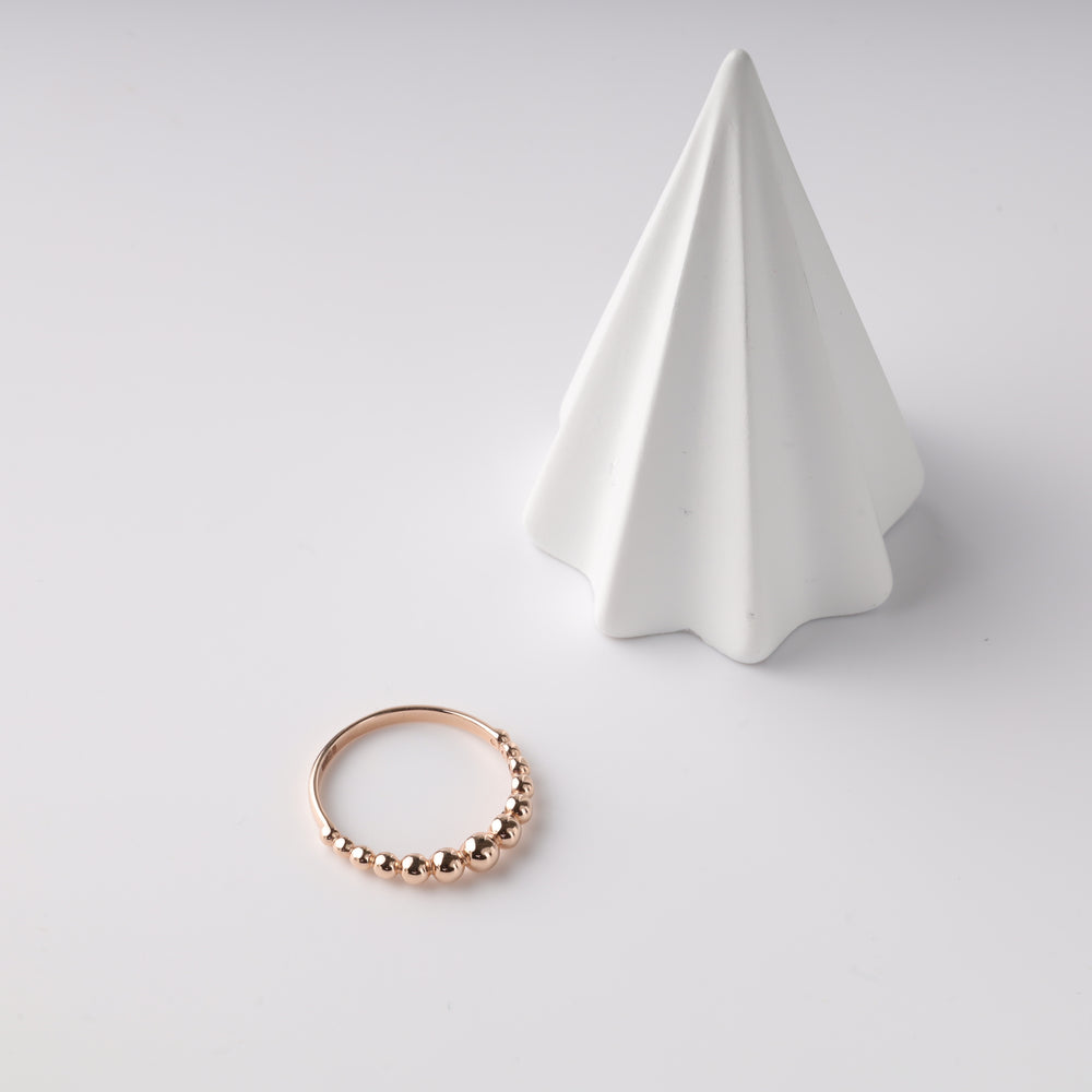 Ring with balls Gentle touch | Gold 585 - Ukrainian Jewelry