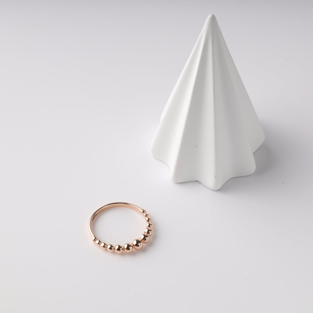 Ring with balls Gentle touch | Gold 585 - Ukrainian Jewelry