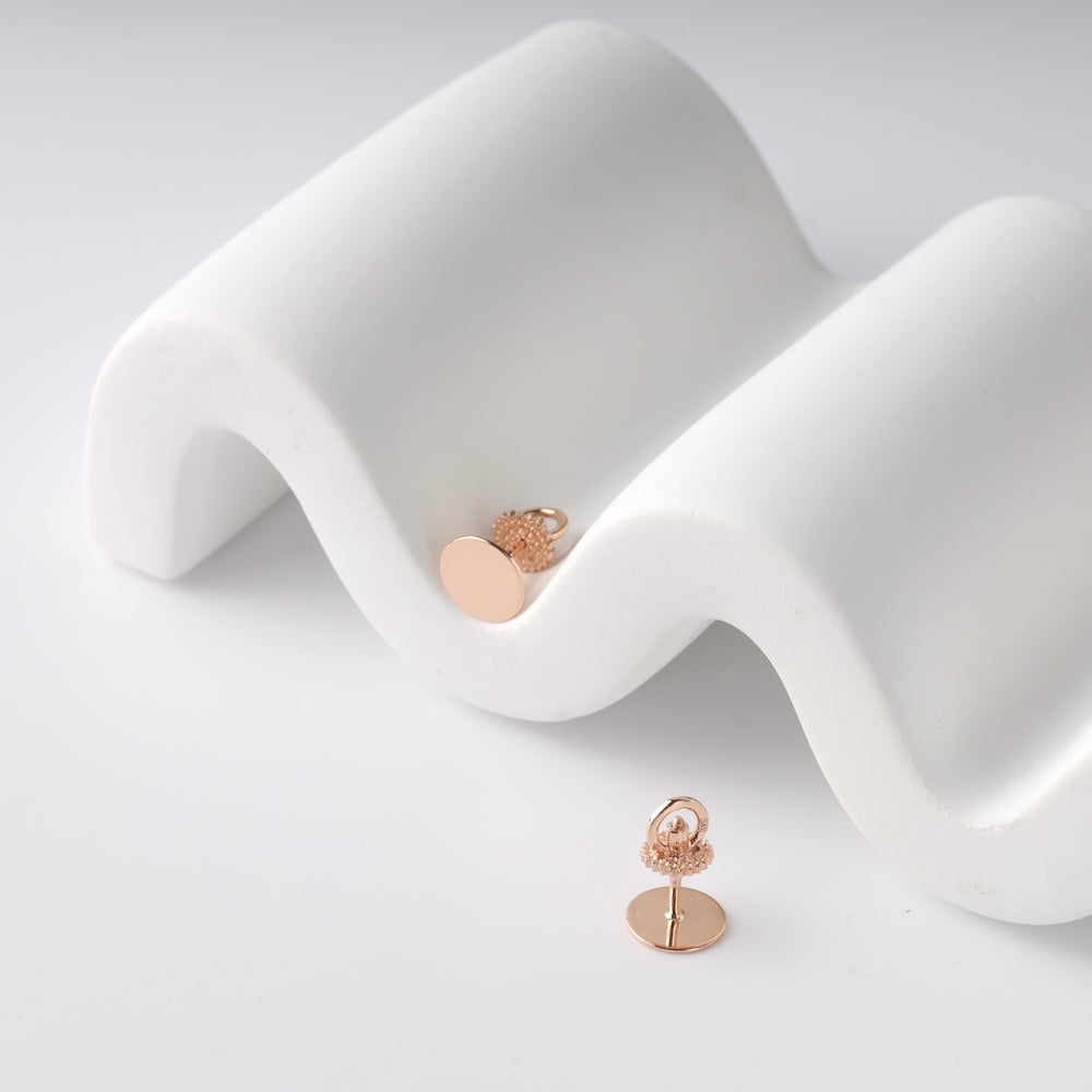 Coins Screw-back Earrings | 14K Rose gold (585) - Ukrainian Jewelry