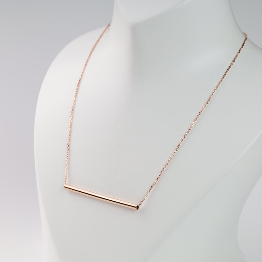 Necklace "Golden line" | 14K Rose Gold (585) - Ukrainian Jewelry