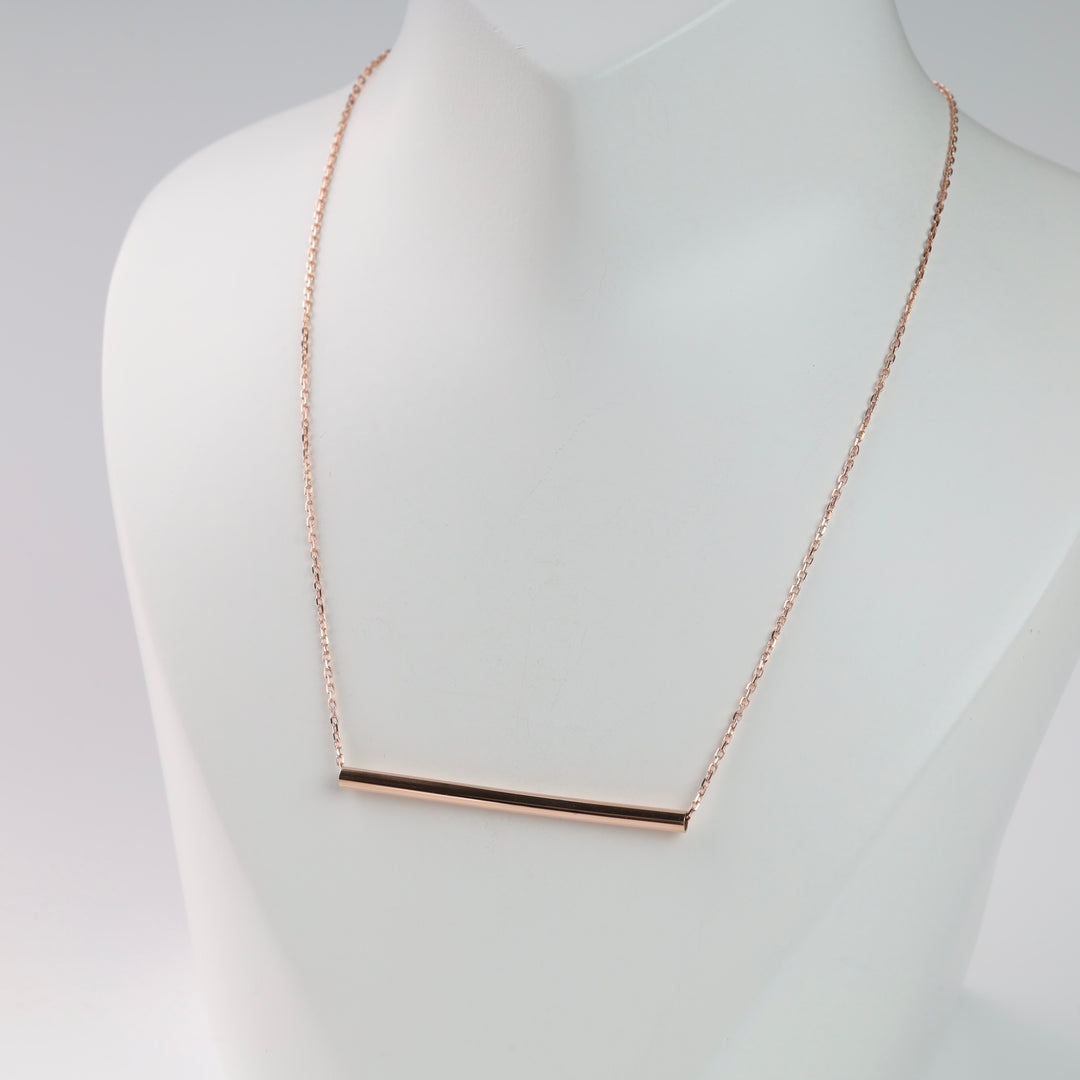 Necklace "Golden line" | 14K Rose Gold (585) - Ukrainian Jewelry
