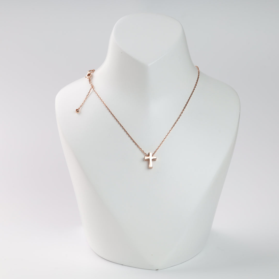 Double-Sided Detachable Cross Necklace | 14K Rose Gold (585) - Ukrainian Jewelry