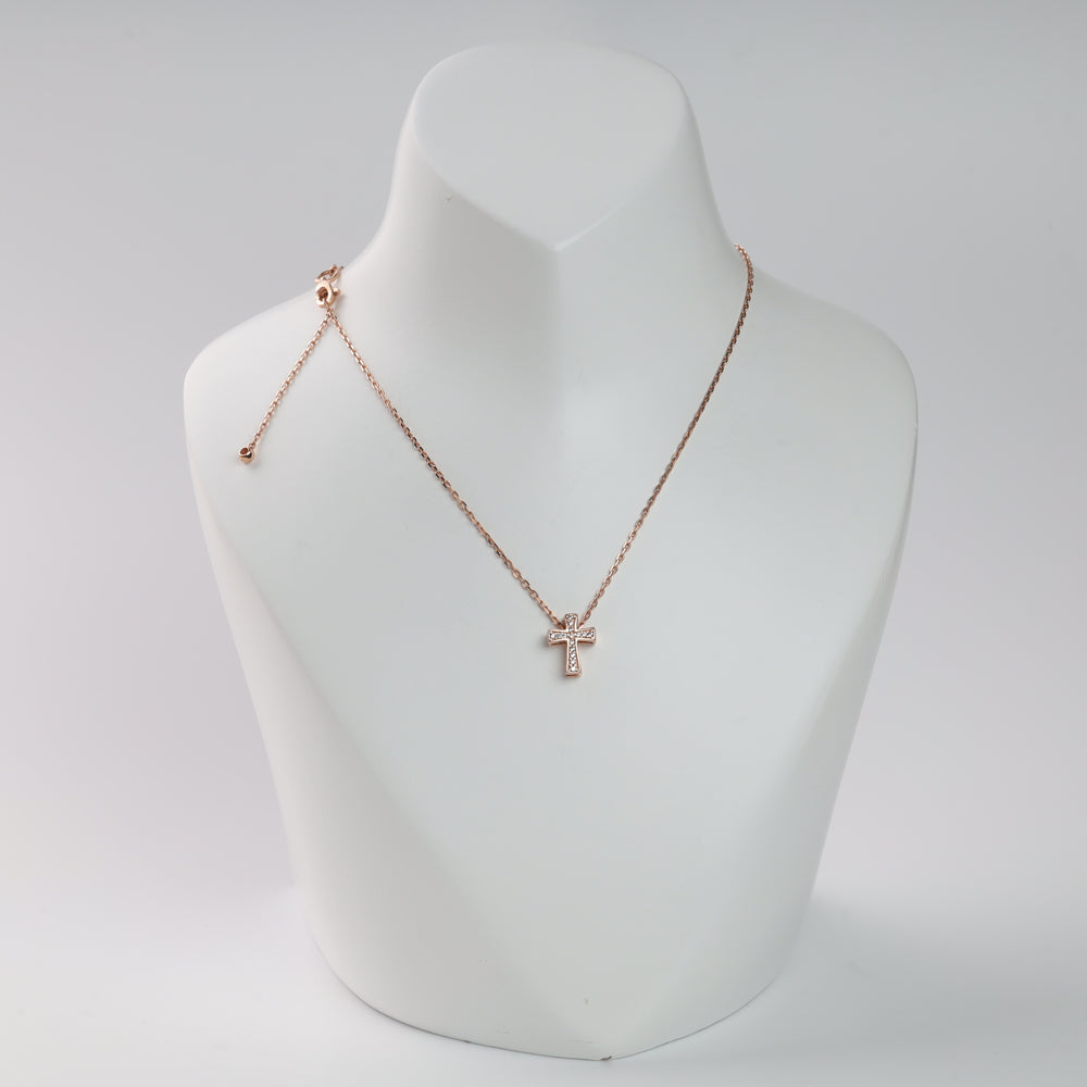 Double-Sided Detachable Cross Necklace | 14K Rose Gold (585) - Ukrainian Jewelry