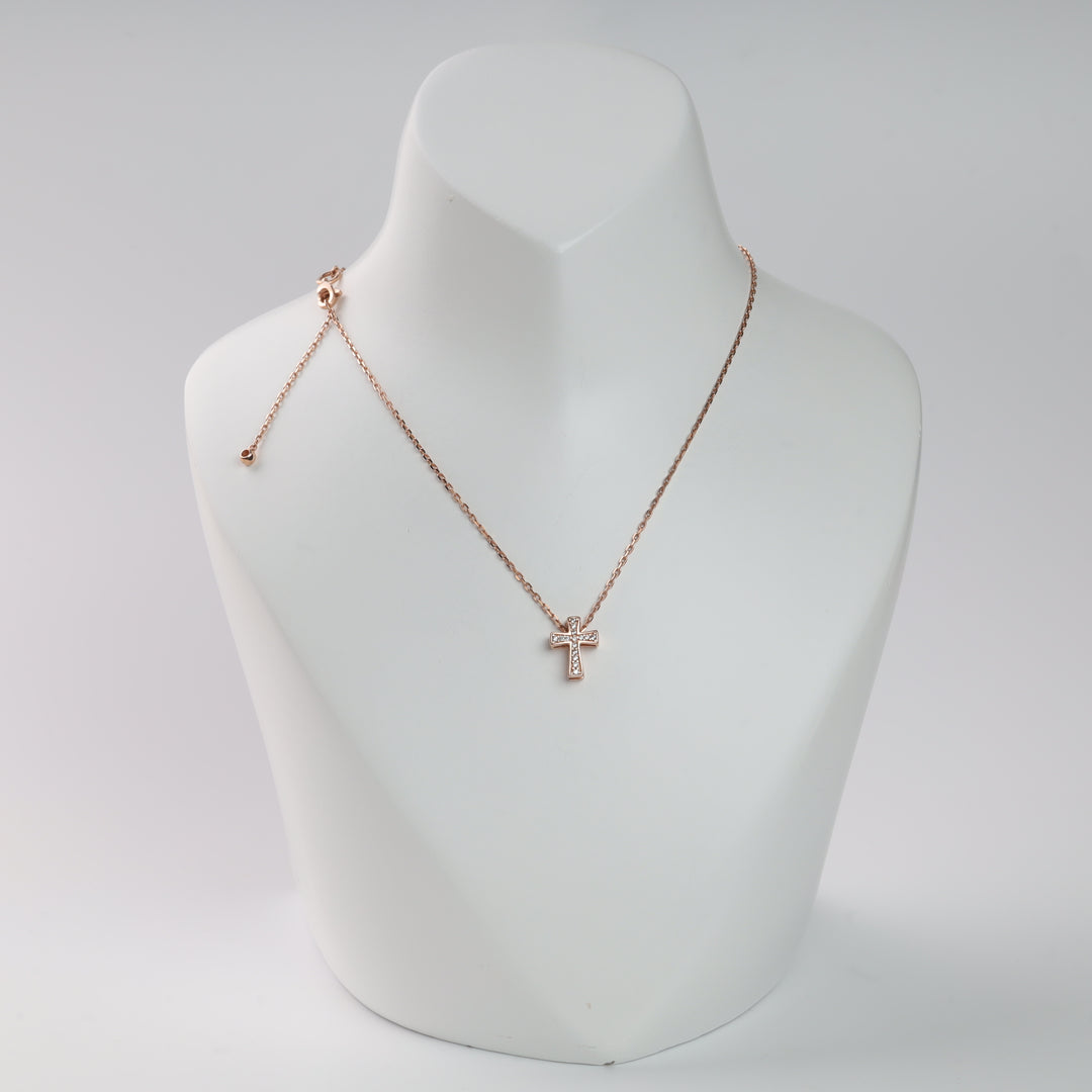 Double-Sided Detachable Cross Necklace | 14K Rose Gold (585) - Ukrainian Jewelry