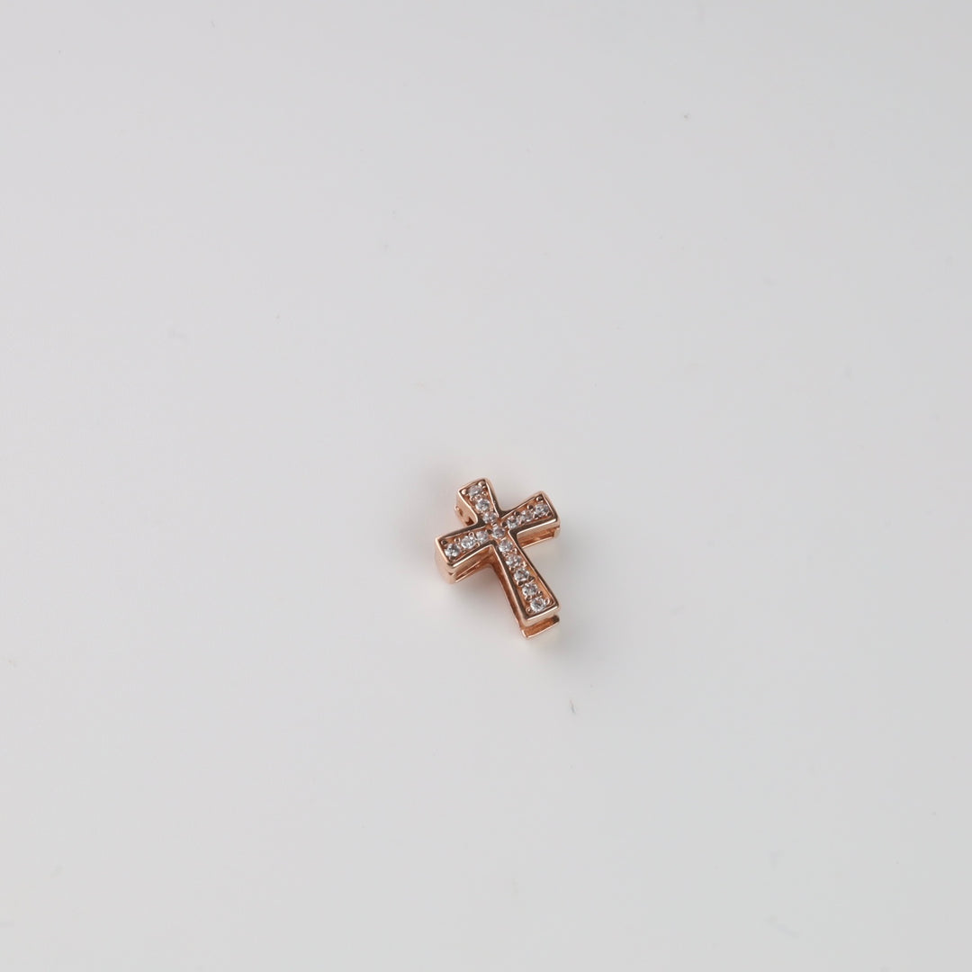 Double-Sided Detachable Cross Necklace | 14K Rose Gold (585) - Ukrainian Jewelry