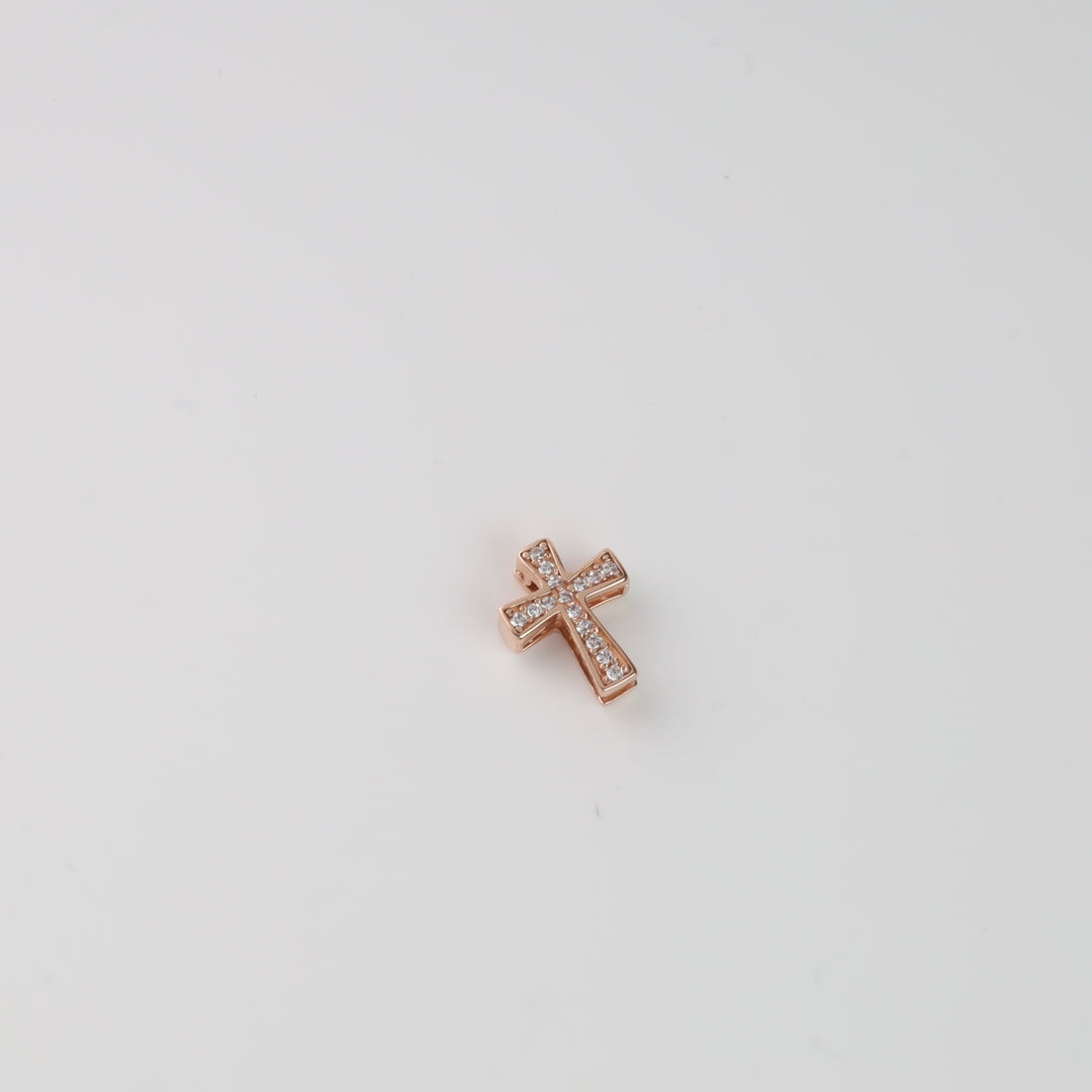 Double-Sided Detachable Cross Necklace | 14K Rose Gold (585) - Ukrainian Jewelry