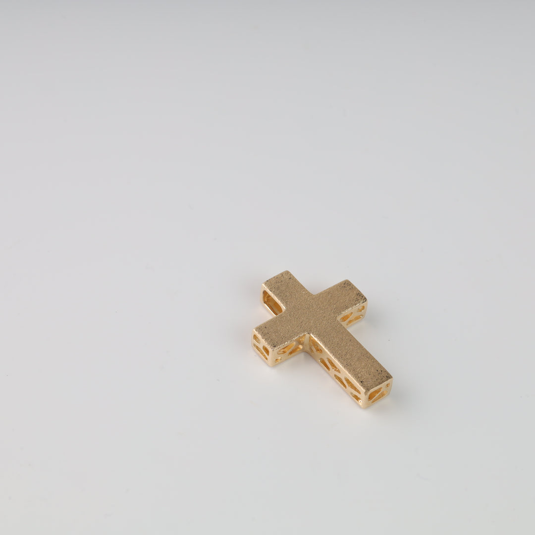 Luxe Matte Cross | Yellow Gold 585 (14K) - Ukrainian Jewelry