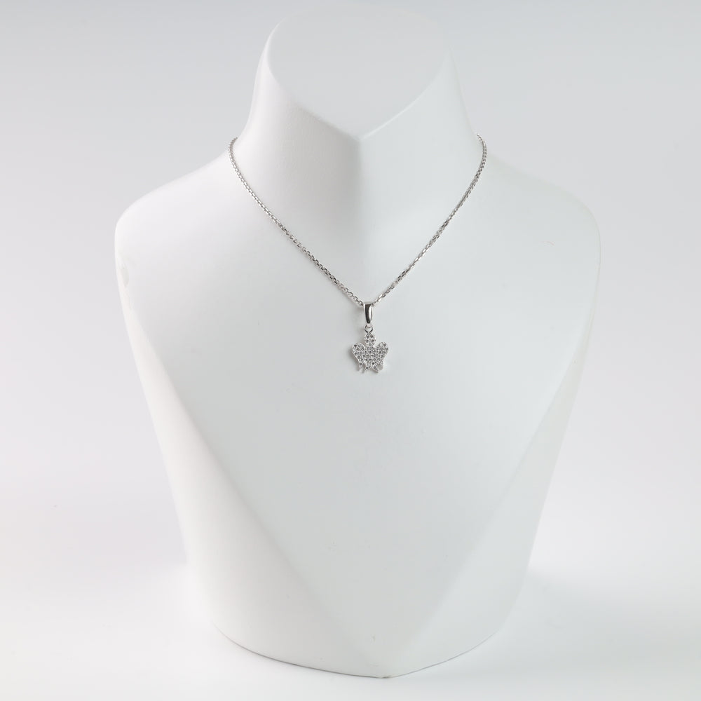 Pendant with cubic zirconia "Angel" | White Gold 585 (14K) - Ukrainian Jewelry