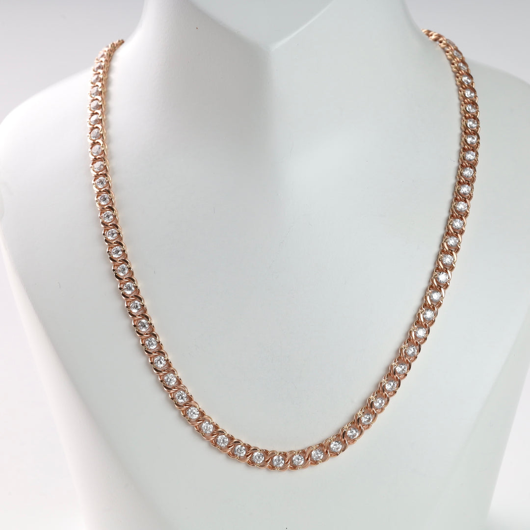 Necklace the Shine of luxury | Rose gold 585 (14K) - Ukrainian Jewelry