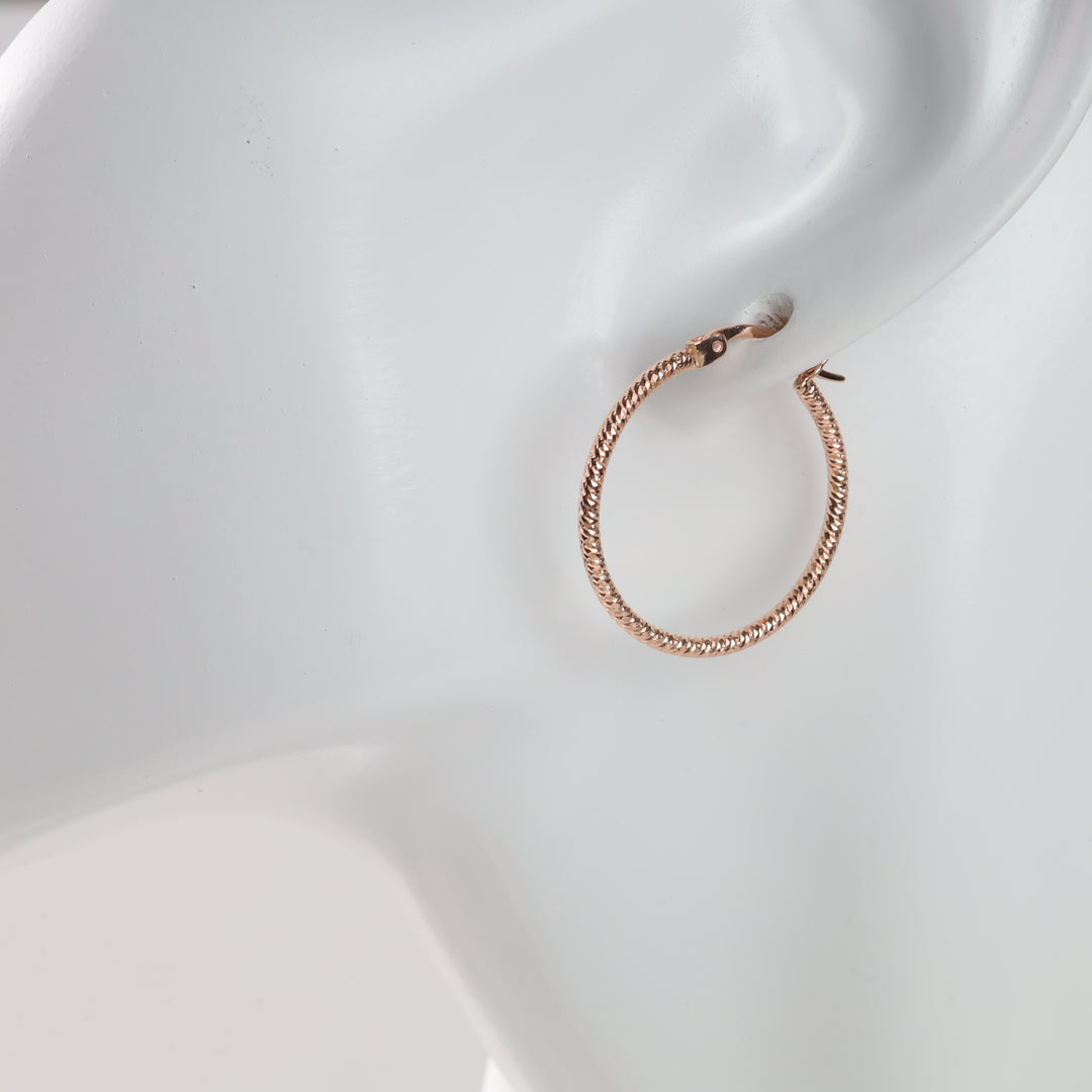Hoop earrings "Charm" | Rose Gold 585 (14K) - Ukrainian Jewelry