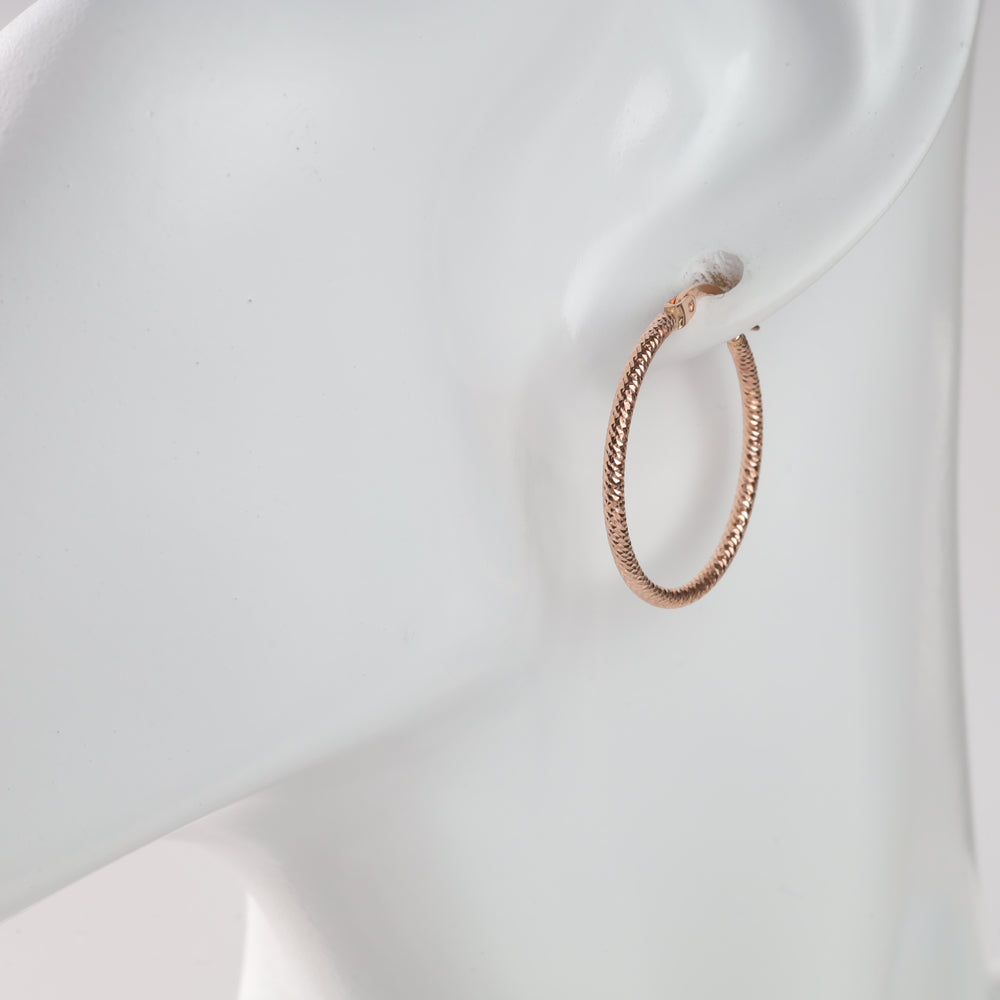 Hoop earrings "Charm" | Rose Gold 585 (14K) - Ukrainian Jewelry