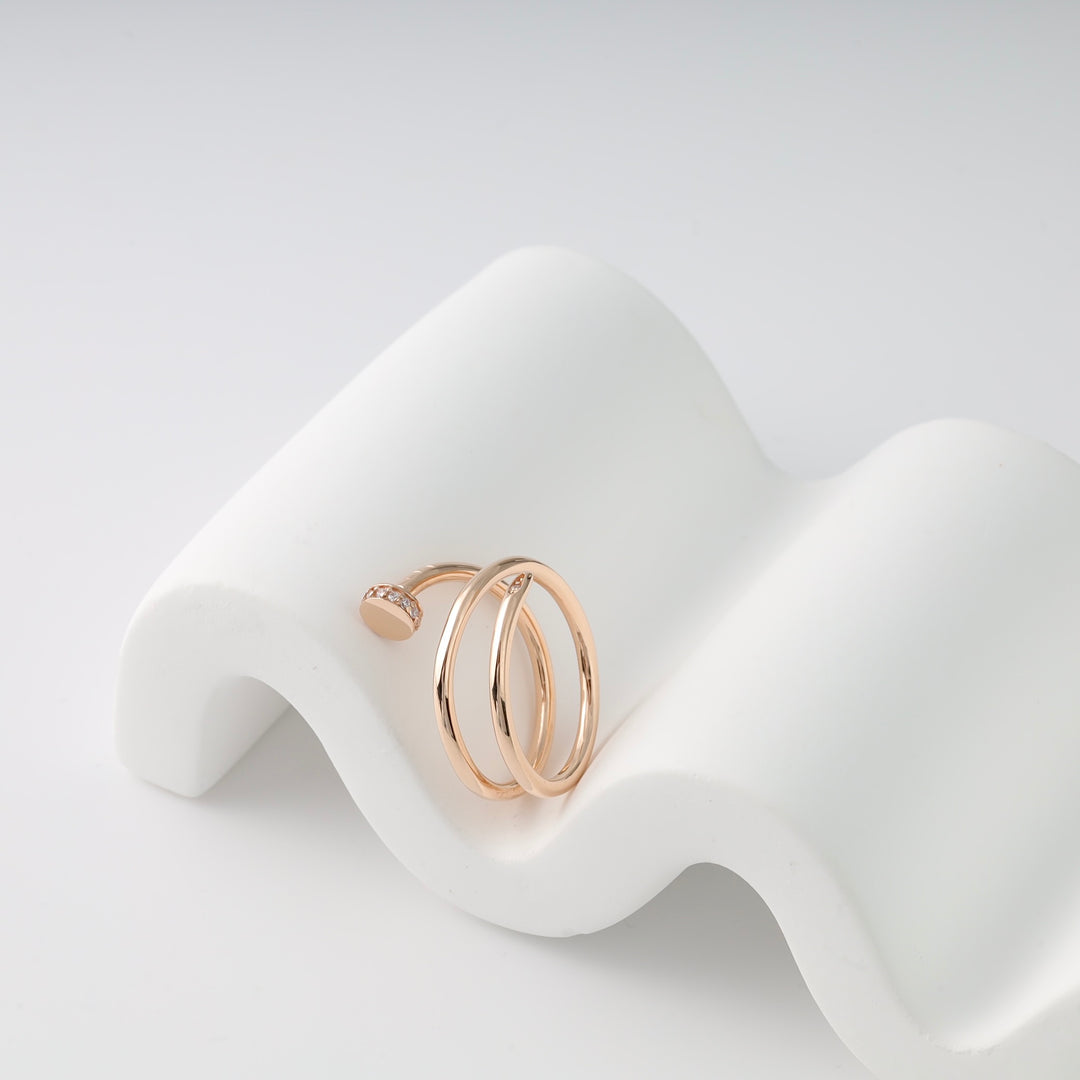 Nail Ring "Accent" | Rose Gold 585 (14K) - Ukrainian Jewelry