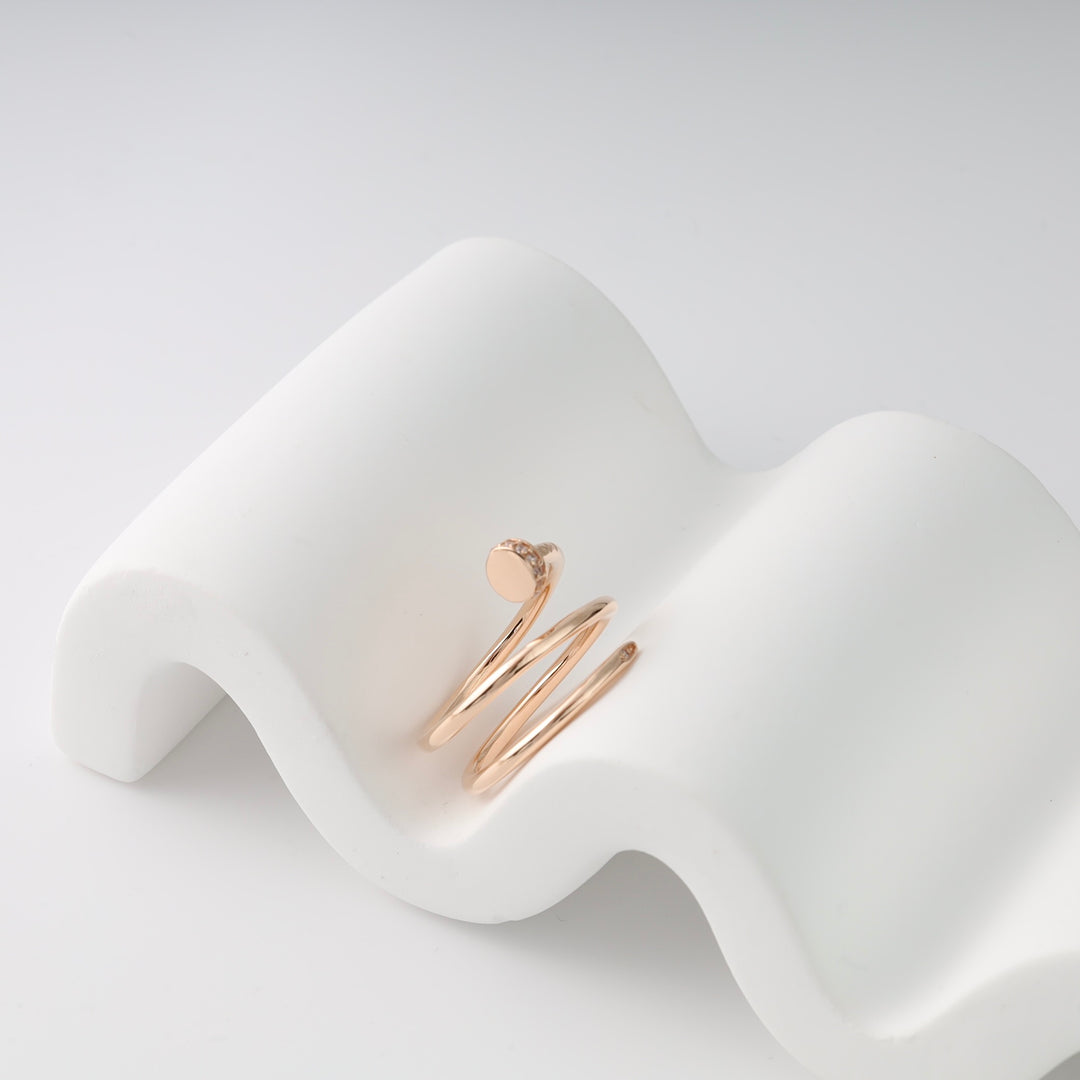 Nail Ring "Accent" | Rose Gold 585 (14K) - Ukrainian Jewelry