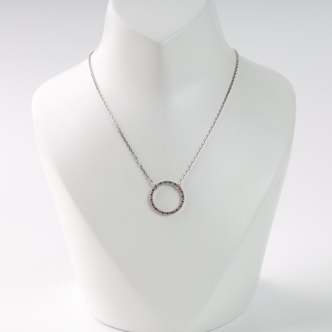 Wheat & Sky Necklace with cubic zirconia | Sterling Silver 925