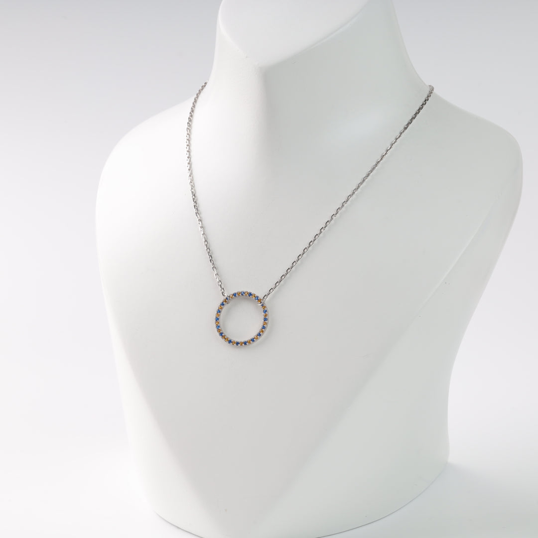 Wheat & Sky Necklace with cubic zirconia | Sterling Silver 925