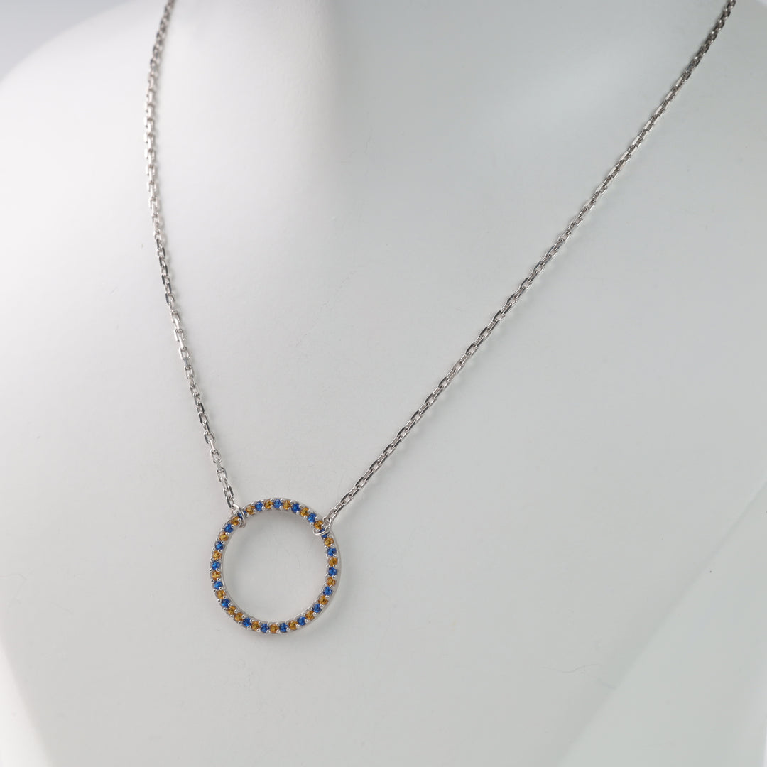 Wheat & Sky Necklace with cubic zirconia | Sterling Silver 925
