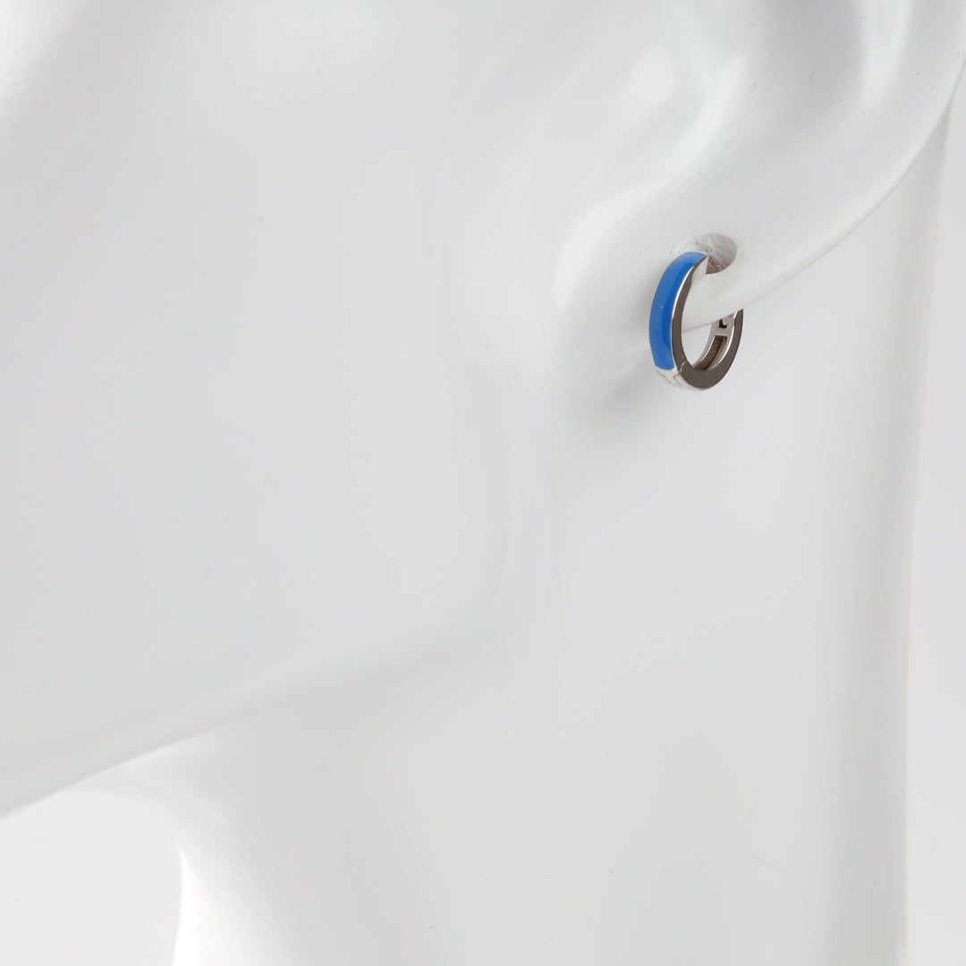 Colorful Enamel Mini Hoop Earrings | Sterling silver 925