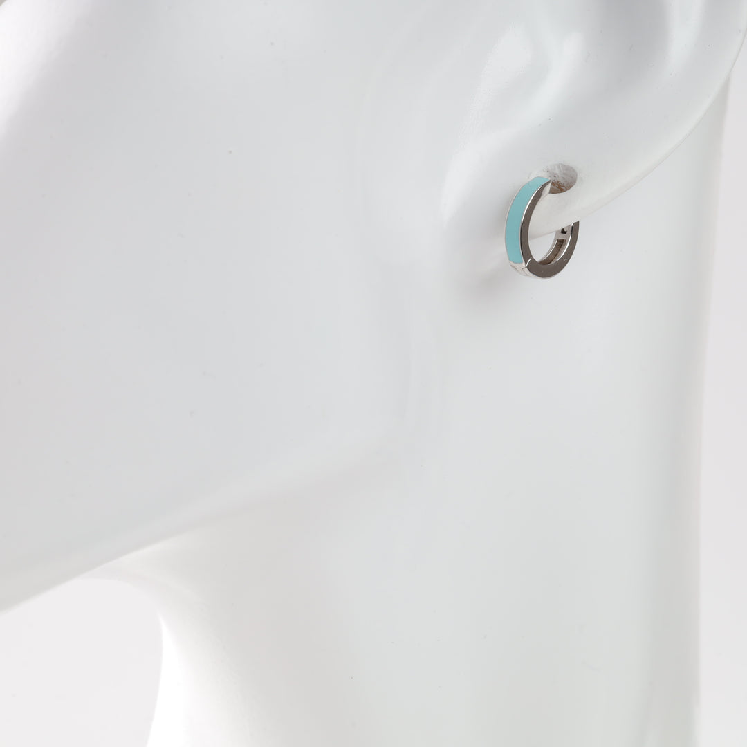 Colorful Enamel Mini Hoop Earrings | Sterling silver 925