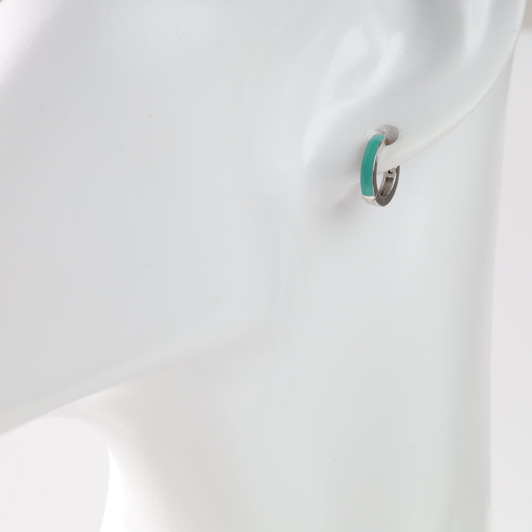 Colorful Enamel Mini Hoop Earrings | Sterling silver 925