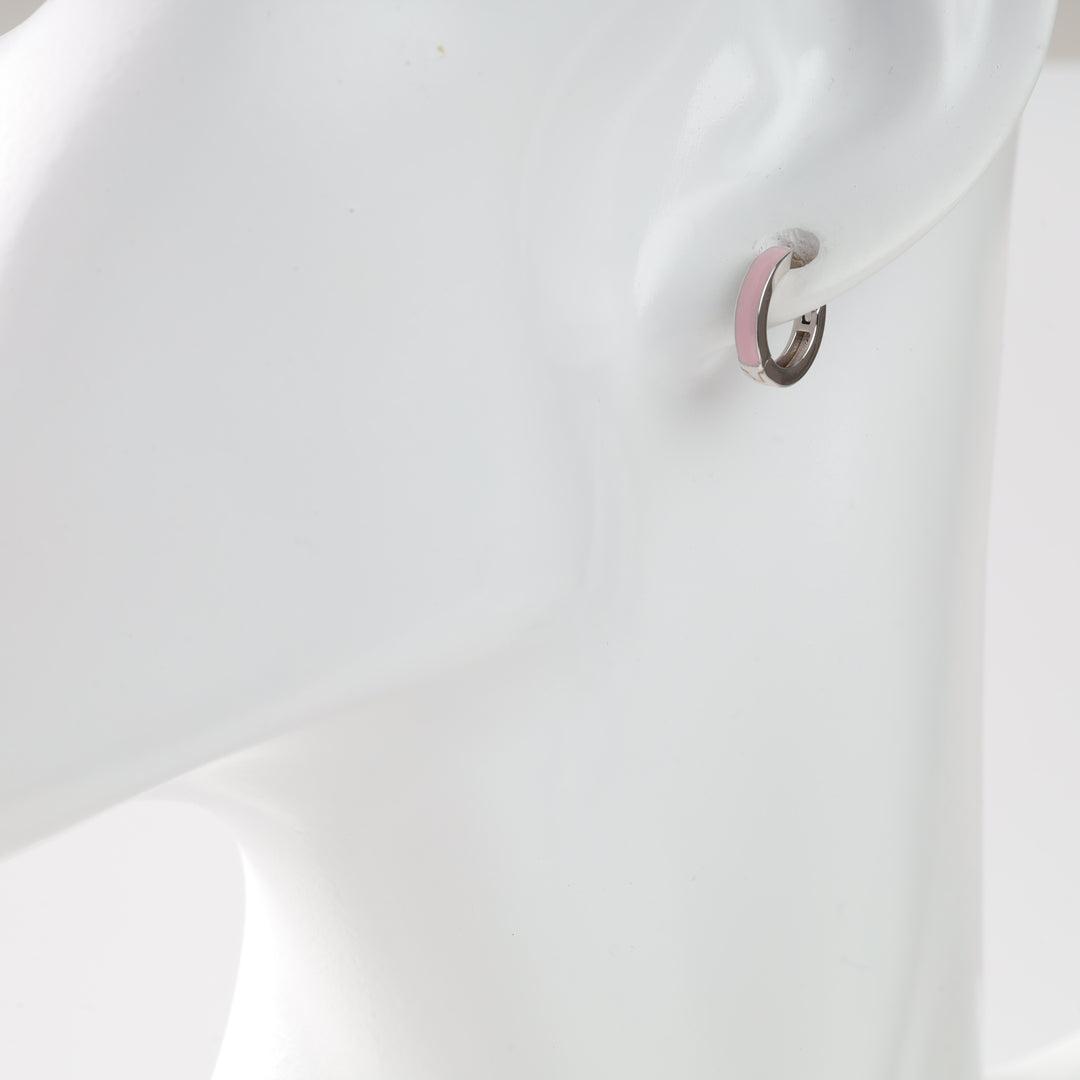 Colorful Enamel Mini Hoop Earrings | Sterling silver 925