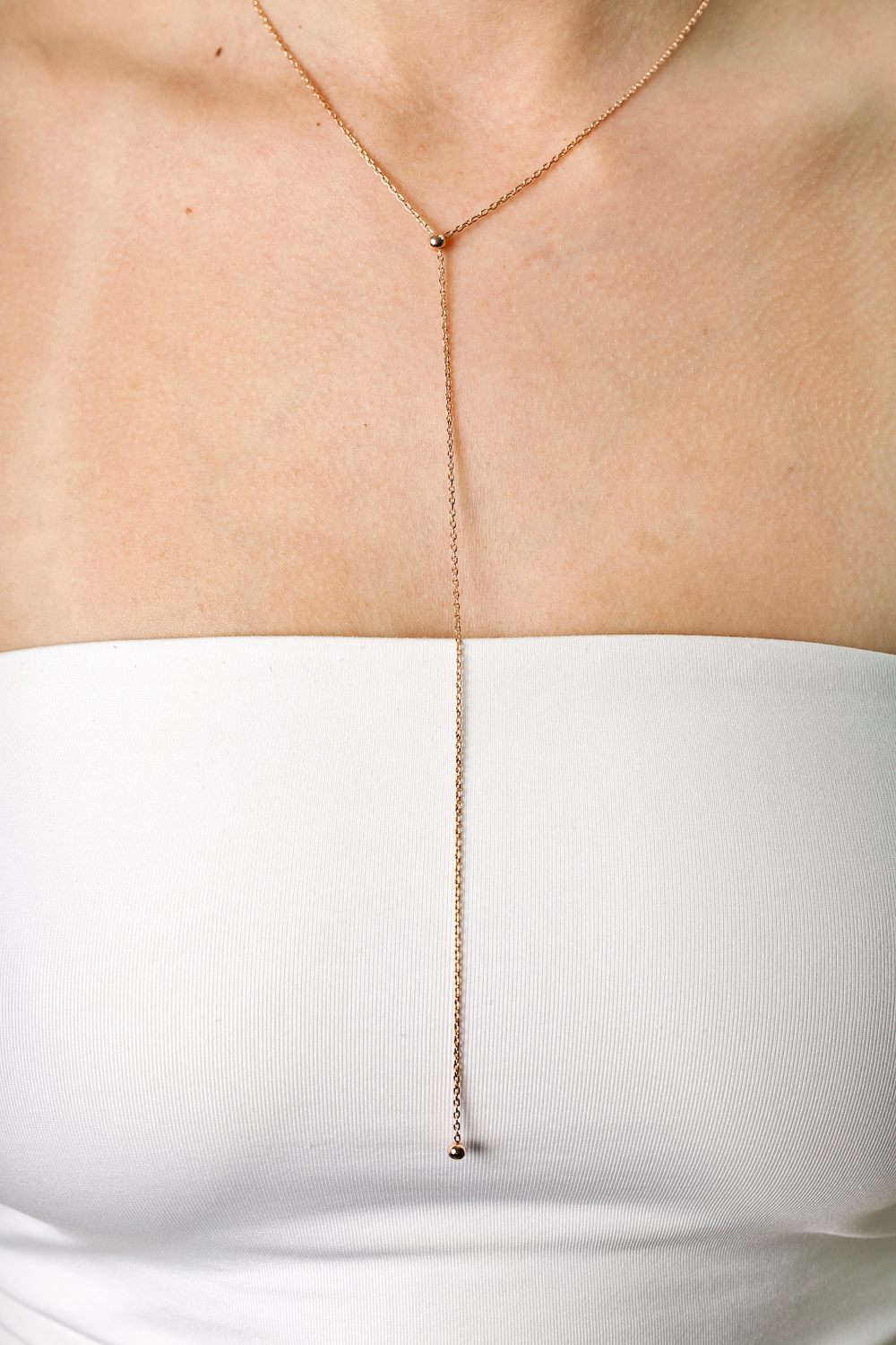 Ball Tie Necklace | 14K Rose Gold (585) - Ukrainian Jewelry