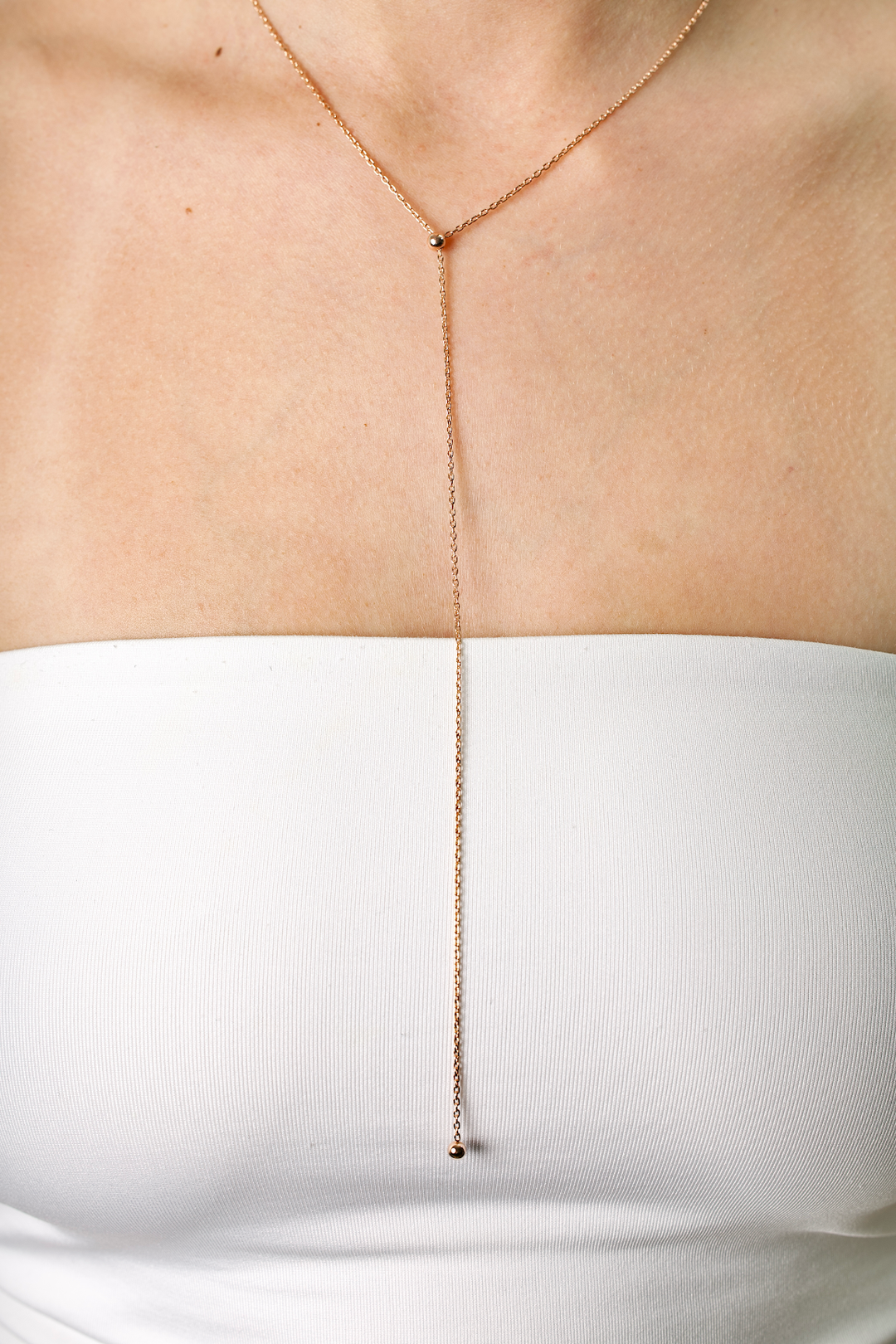 Ball Tie Necklace | 14K Rose Gold (585) - Ukrainian Jewelry