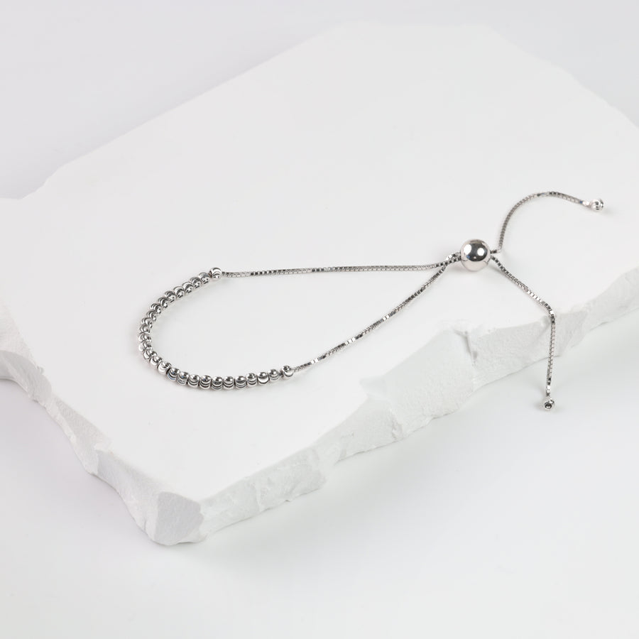 Bracelet "Delicacy of Beads" | 14K White Gold (585) - Ukrainian Jewelry