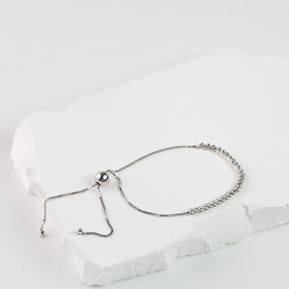 Bracelet "Delicacy of Beads" | 14K White Gold (585) - Ukrainian Jewelry