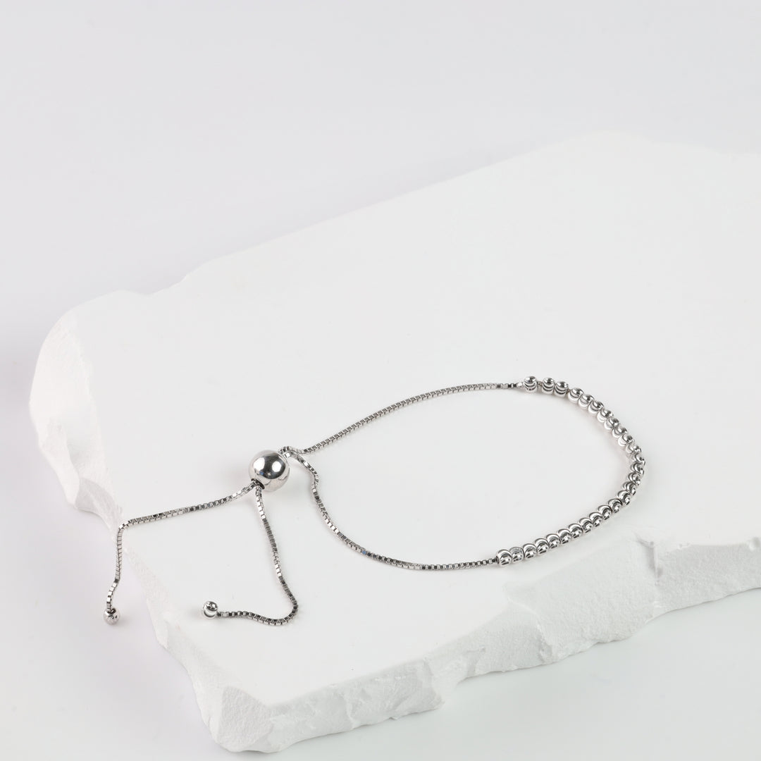 Bracelet "Delicacy of Beads" | 14K White Gold (585) - Ukrainian Jewelry