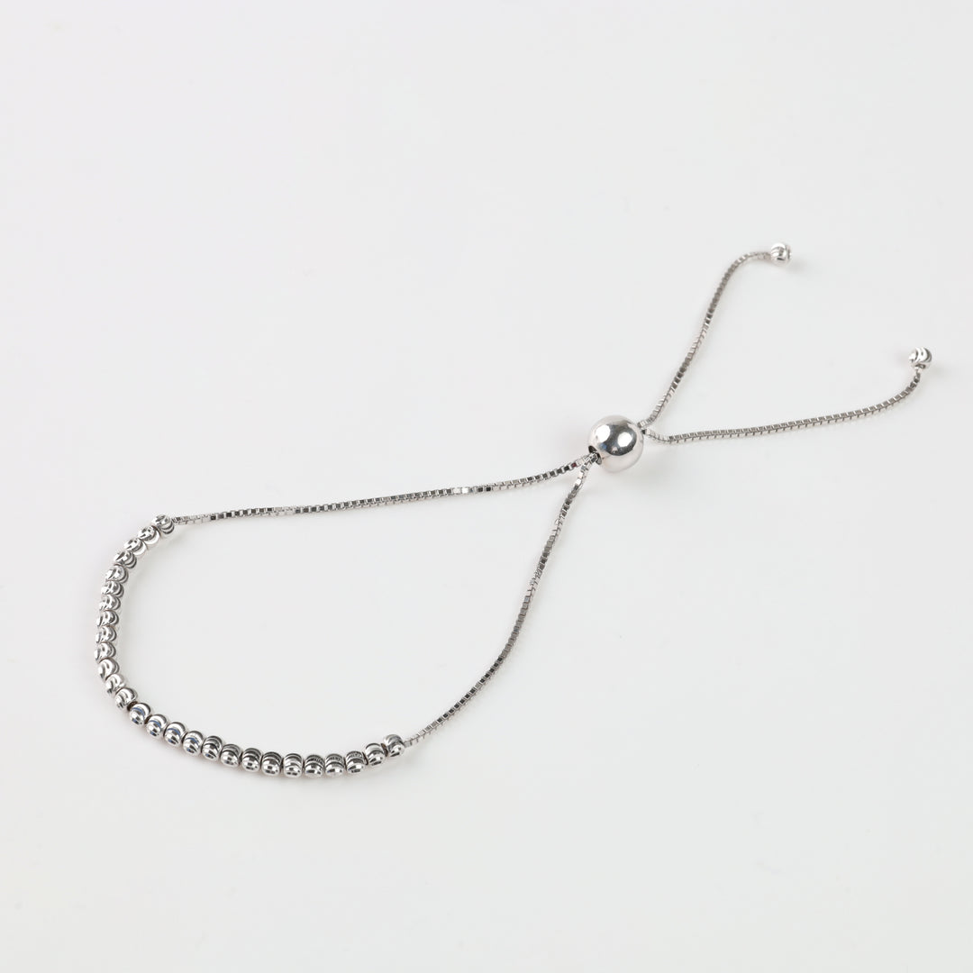 Bracelet "Delicacy of Beads" | 14K White Gold (585) - Ukrainian Jewelry