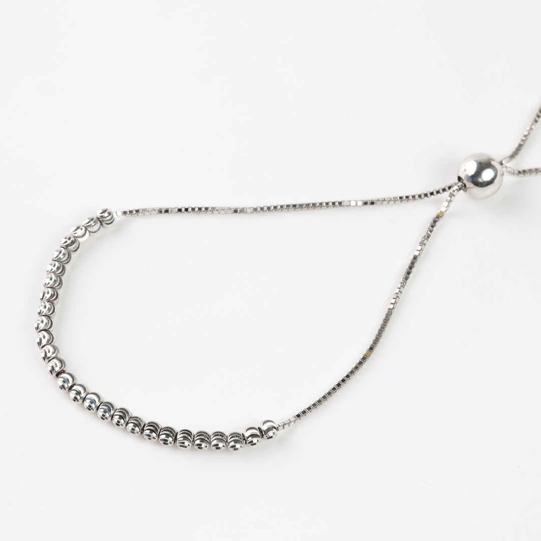 Bracelet "Delicacy of Beads" | 14K White Gold (585) - Ukrainian Jewelry