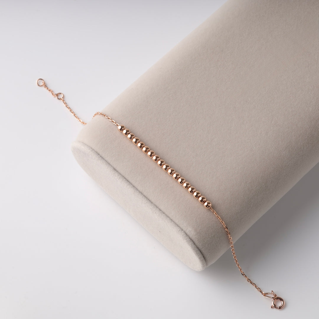 Beaded Chain Bracelet | 14K Rose Gold (585) - Ukrainian Jewelry