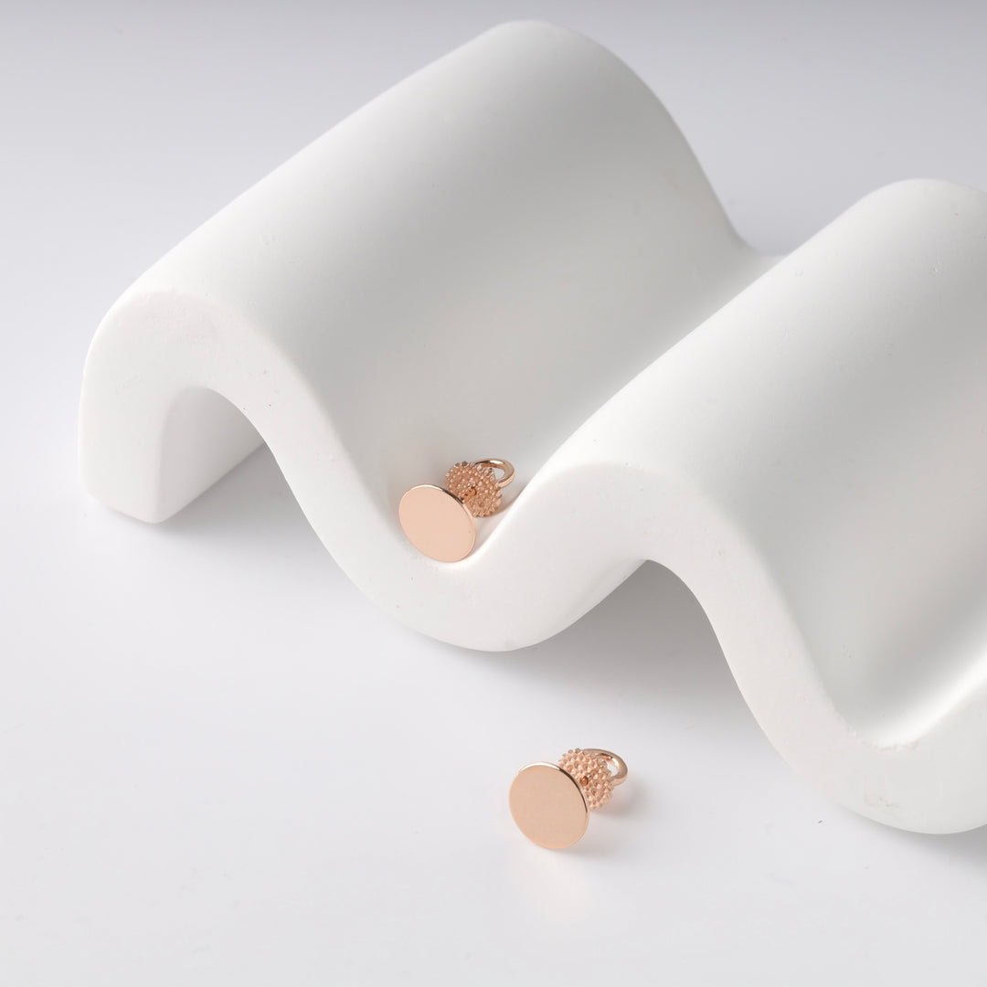 Coins Screw-back Earrings | 14K Rose gold (585) - Ukrainian Jewelry