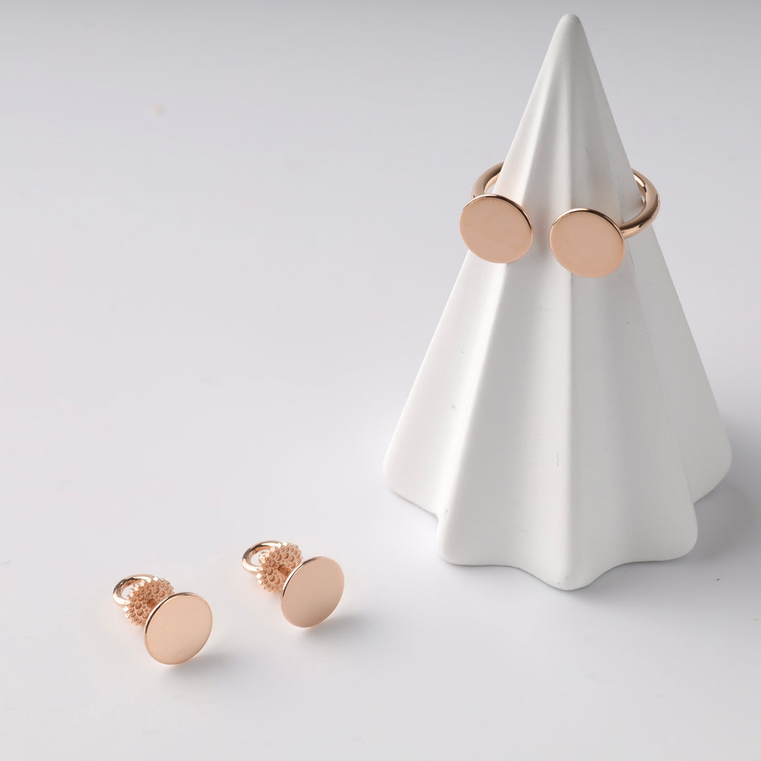 Coins Screw-back Earrings | 14K Rose gold (585) - Ukrainian Jewelry