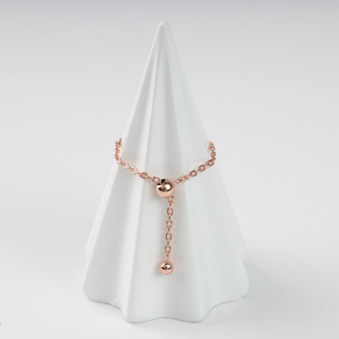 Chain Ring with the Balls | 14K Rose Gold - Ukrainian Jewelry