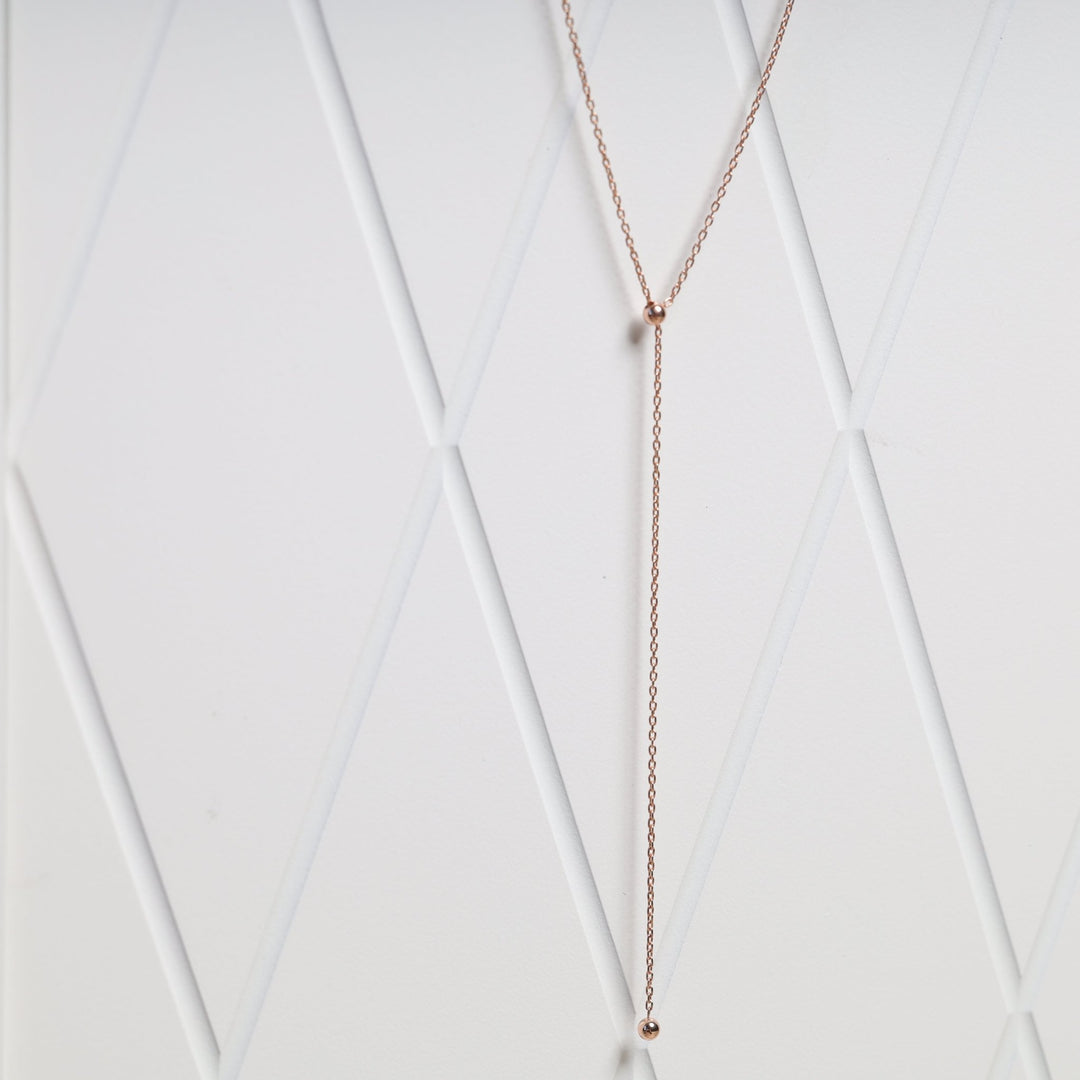 Ball Tie Necklace | 14K Rose Gold (585) - Ukrainian Jewelry