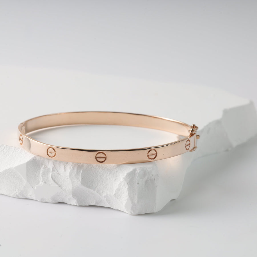 Bolts Plain Bracelet | 14K Rose gold (585) - Ukrainian Jewelry