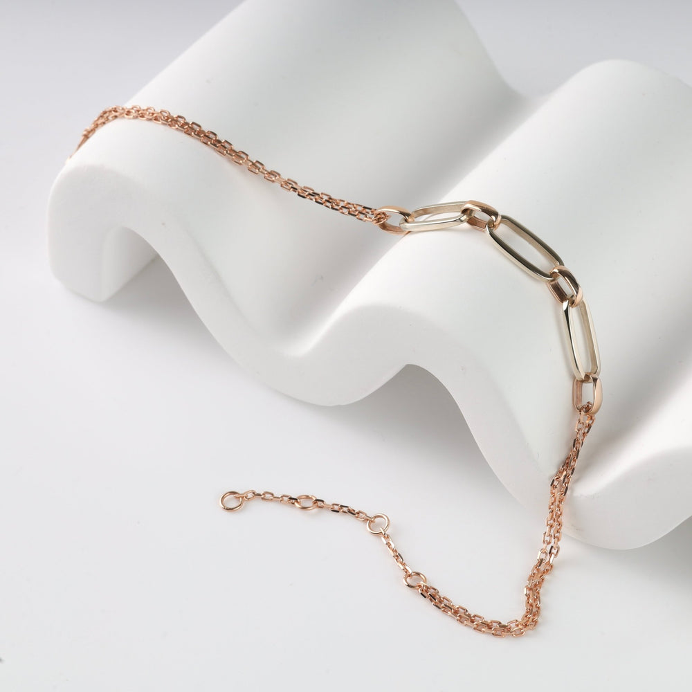 Anchor Bracelet in 585 White and Rose Gold (14K) - Ukrainian Jewelry