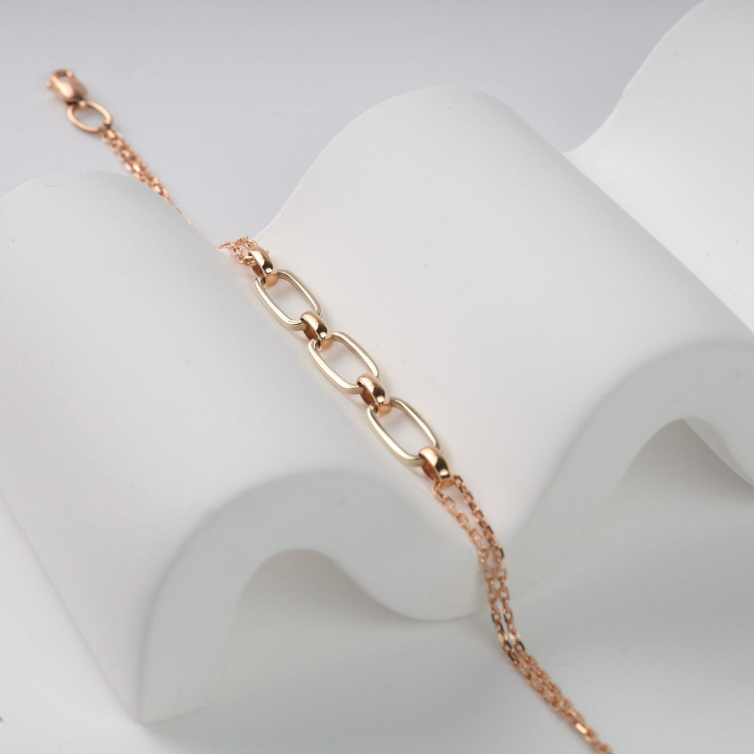 Anchor Bracelet in 585 White and Rose Gold (14K) - Ukrainian Jewelry