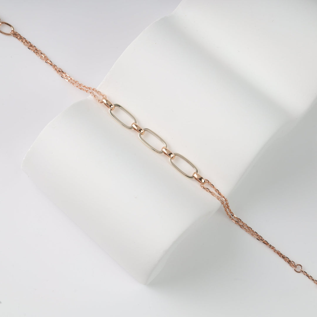 Anchor Bracelet in 585 White and Rose Gold (14K) - Ukrainian Jewelry