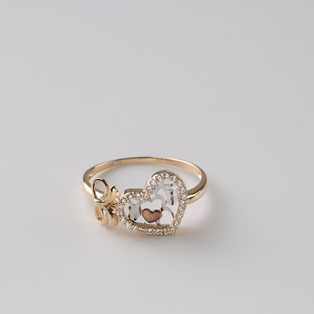 Whisper of Love Ring with cubic zirconia | 14K Gold (585) - Ukrainian Jewelry