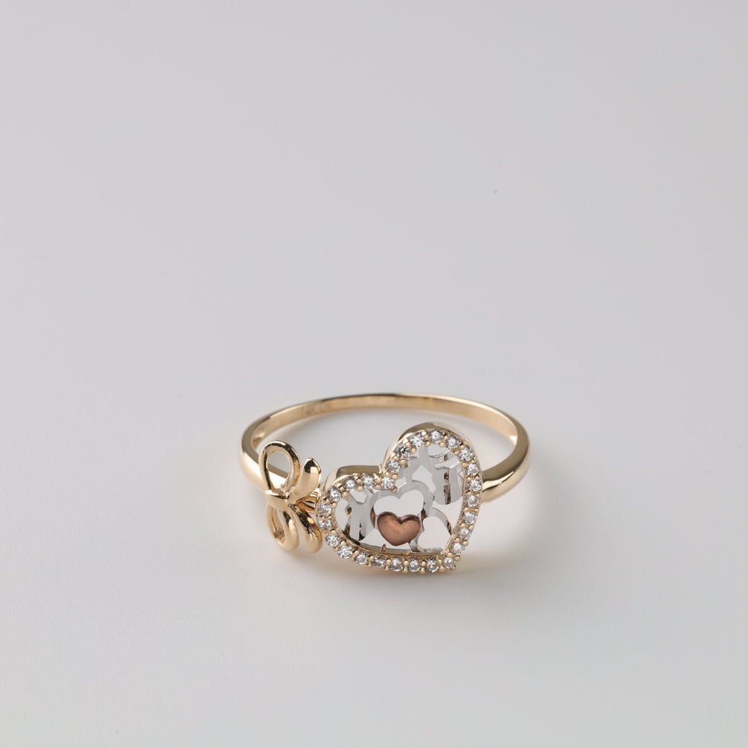 Whisper of Love Ring with cubic zirconia | 14K Gold (585) - Ukrainian Jewelry