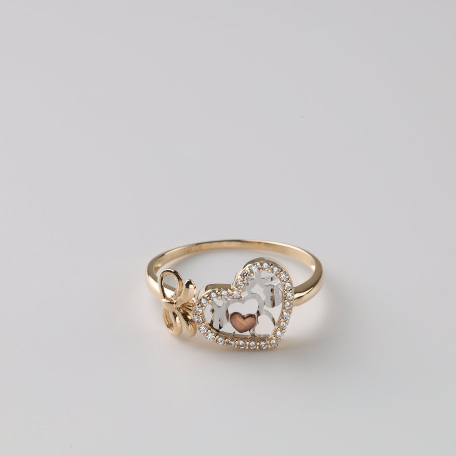Whisper of Love Ring with cubic zirconia | 14K Gold (585) - Ukrainian Jewelry