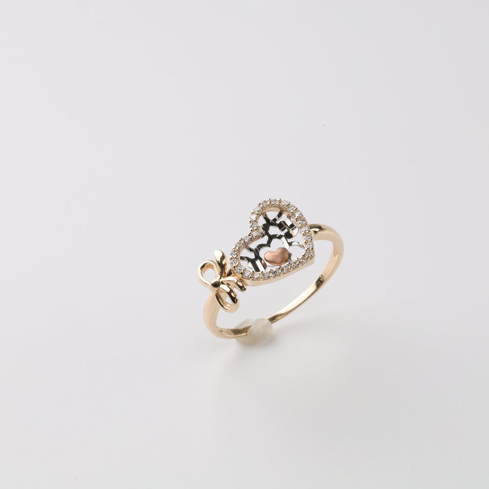 Whisper of Love Ring with cubic zirconia | 14K Gold (585) - Ukrainian Jewelry