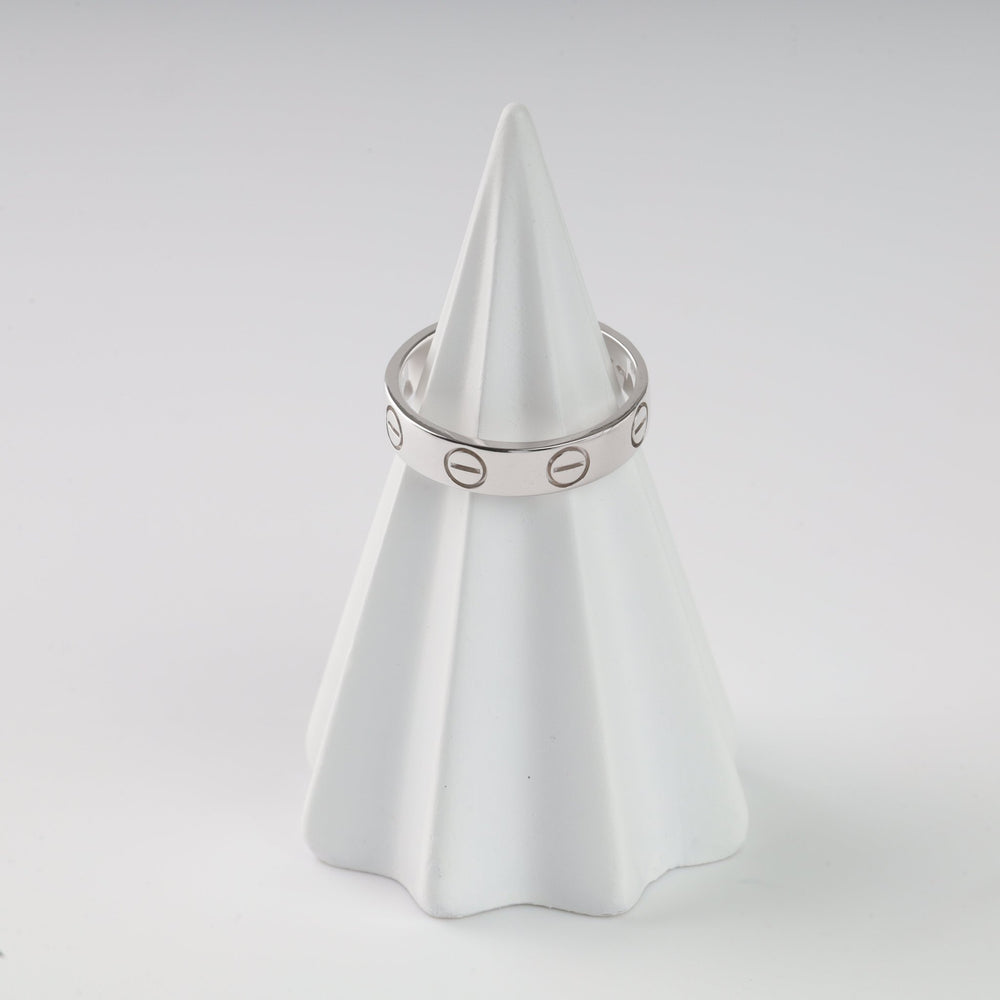 Bolts Plain Ring | 14K White gold (585) - Ukrainian Jewelry