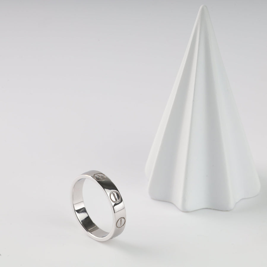 Bolts Plain Ring | 14K White gold (585) - Ukrainian Jewelry