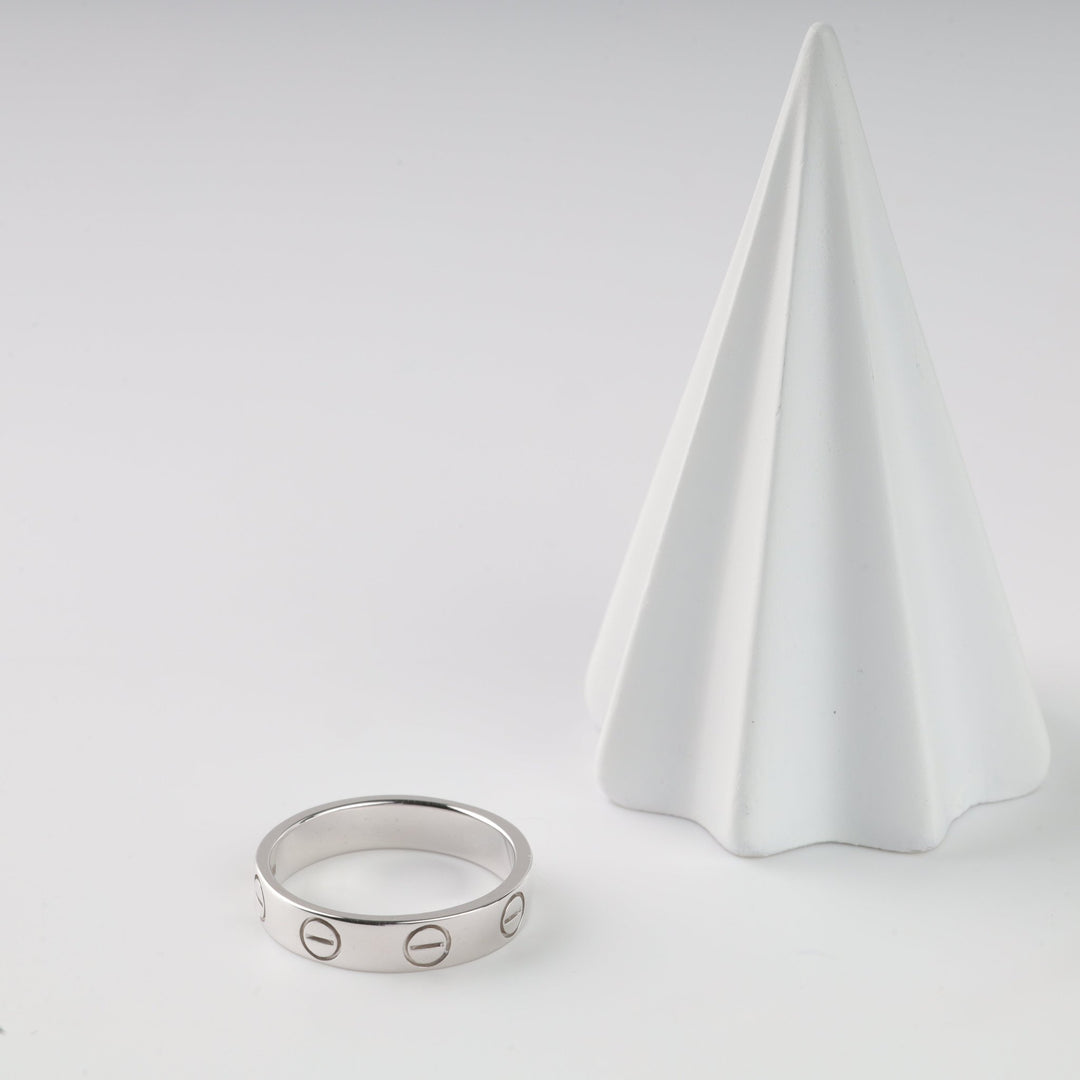 Bolts Plain Ring | 14K White gold (585) - Ukrainian Jewelry