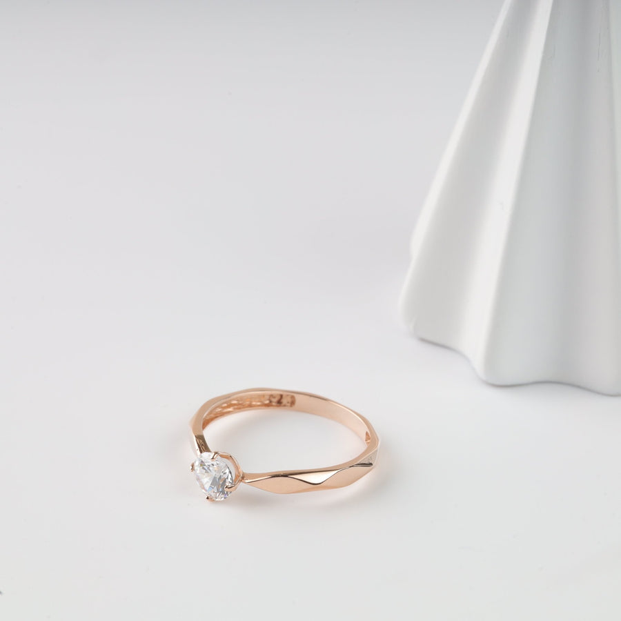 Ring "Geometry of Love" | 14K Rose Gold (585) - Ukrainian Jewelry