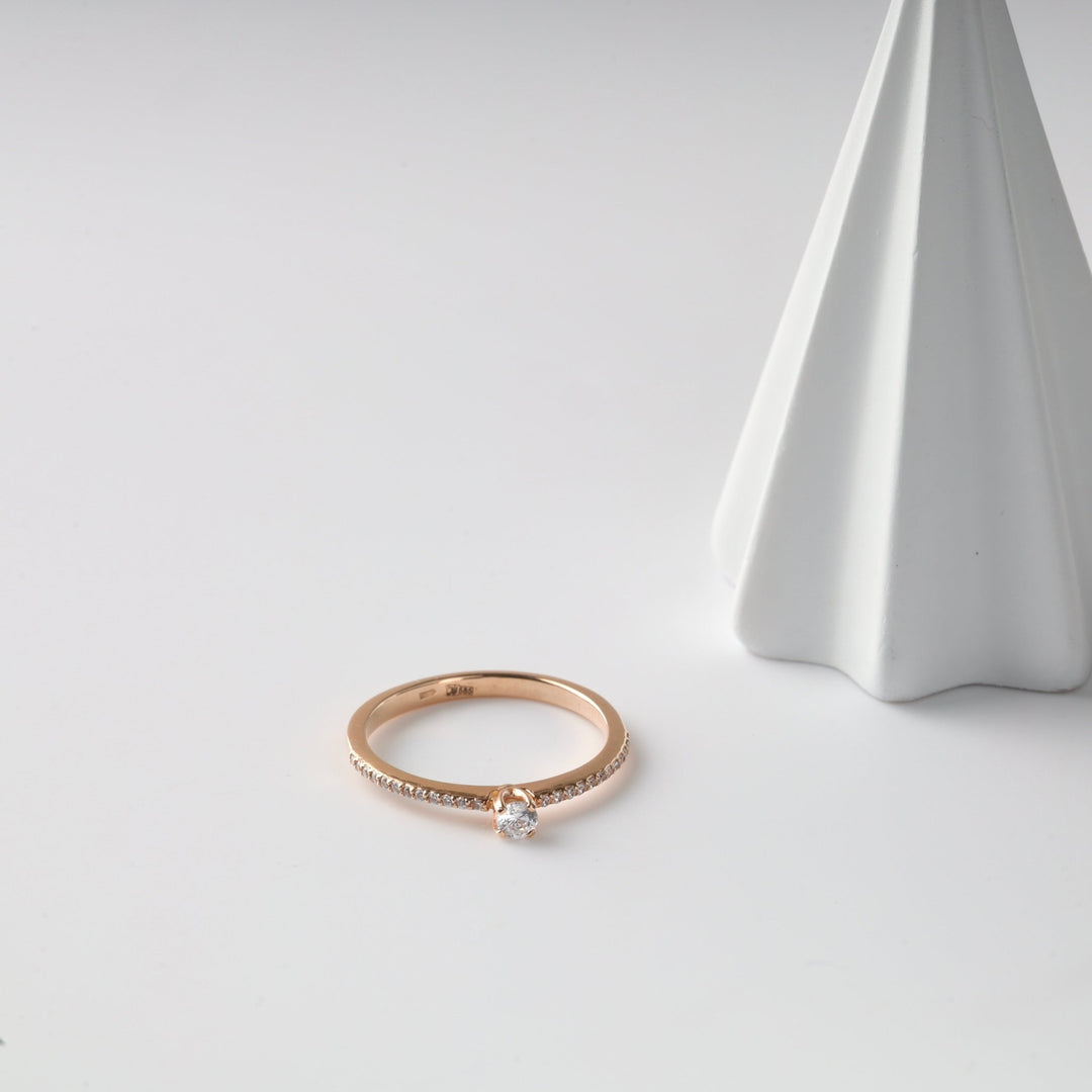 "My Love" Ring | 14K Rose Gold (585) - Ukrainian Jewelry